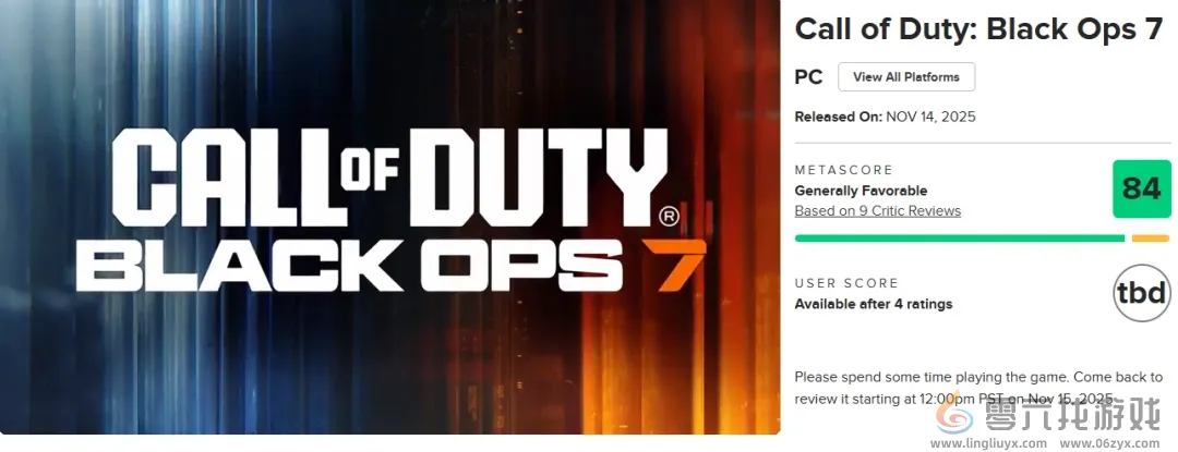 《使命召唤：黑色行动7》M站均分84 IGN6分评价一般！(图1)